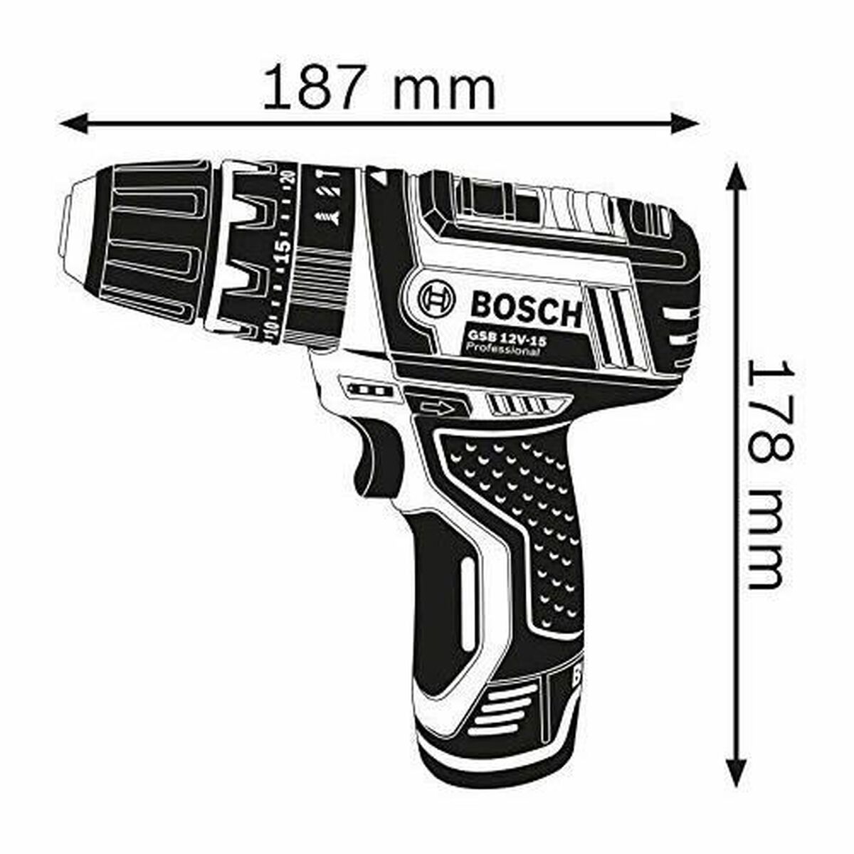 Berbequim Percutor BOSCH GSB 12V-15 Professional 12 V